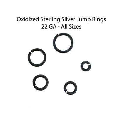 Wholesale Oxidized Sterling Silver Open Jump Rings - 22 Gauge, All Sizes (20 pcs)